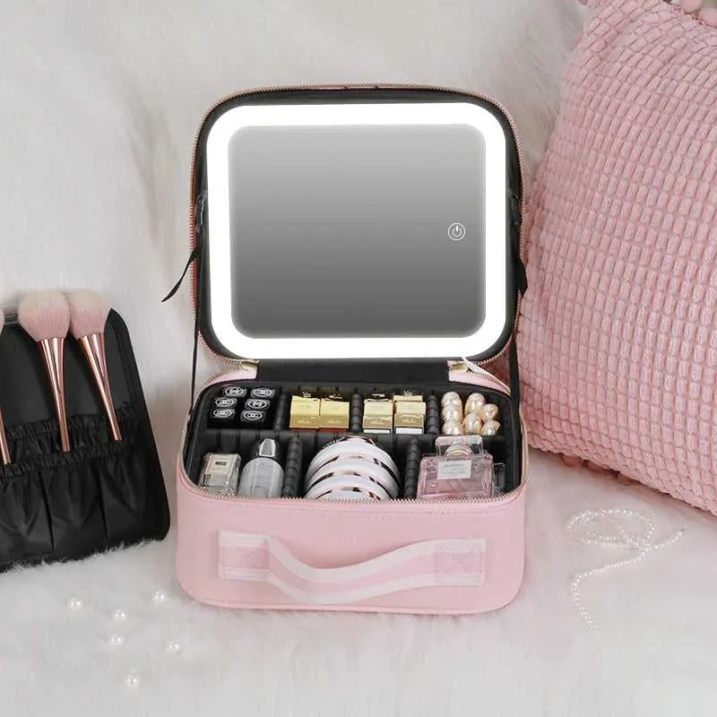 LED Portable Makeup case with Mirror