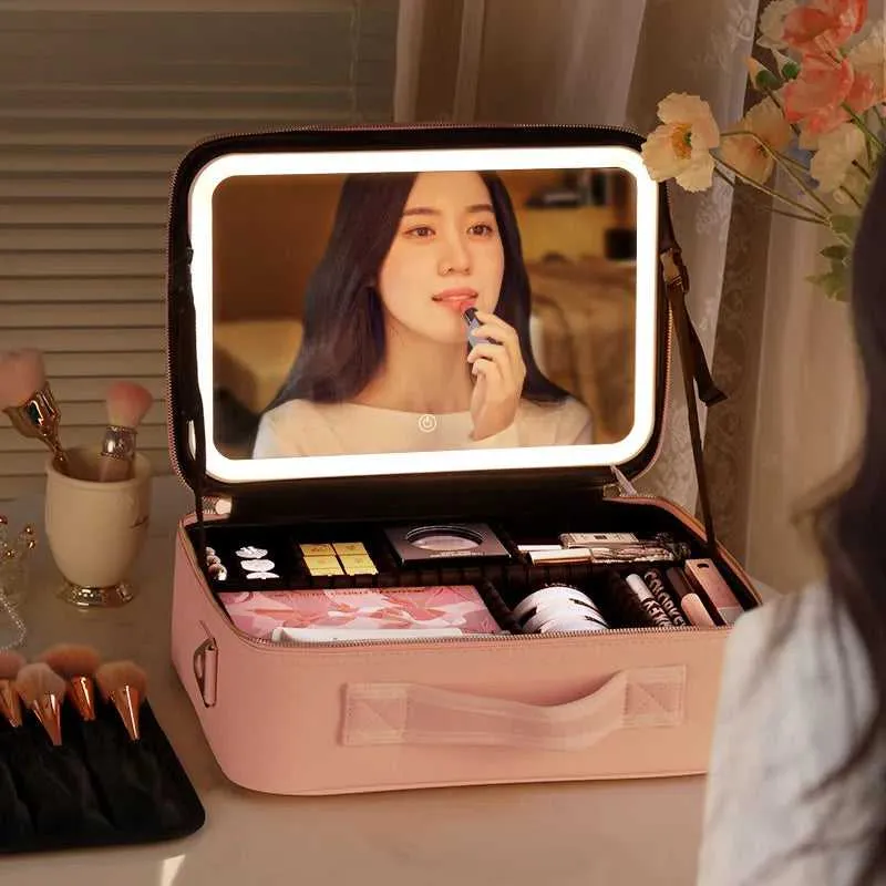 LED Portable Makeup case with Mirror