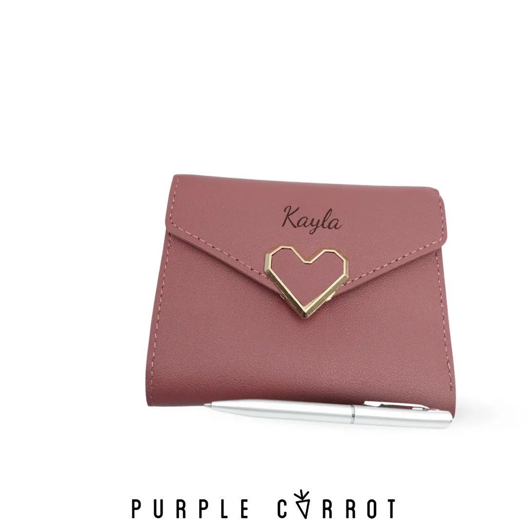 Lovely Mini Heart Clip Wallet (with FREE mini pen)