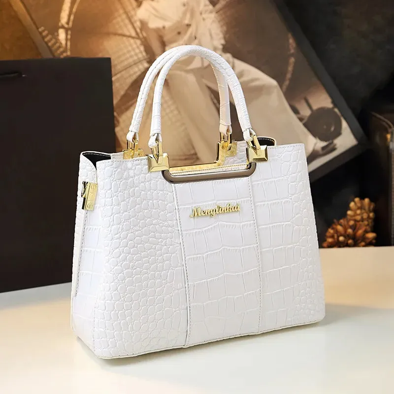 Luxury Bags for Women Crocodile Patent Leather Large Capacity Brand Designer Handbag