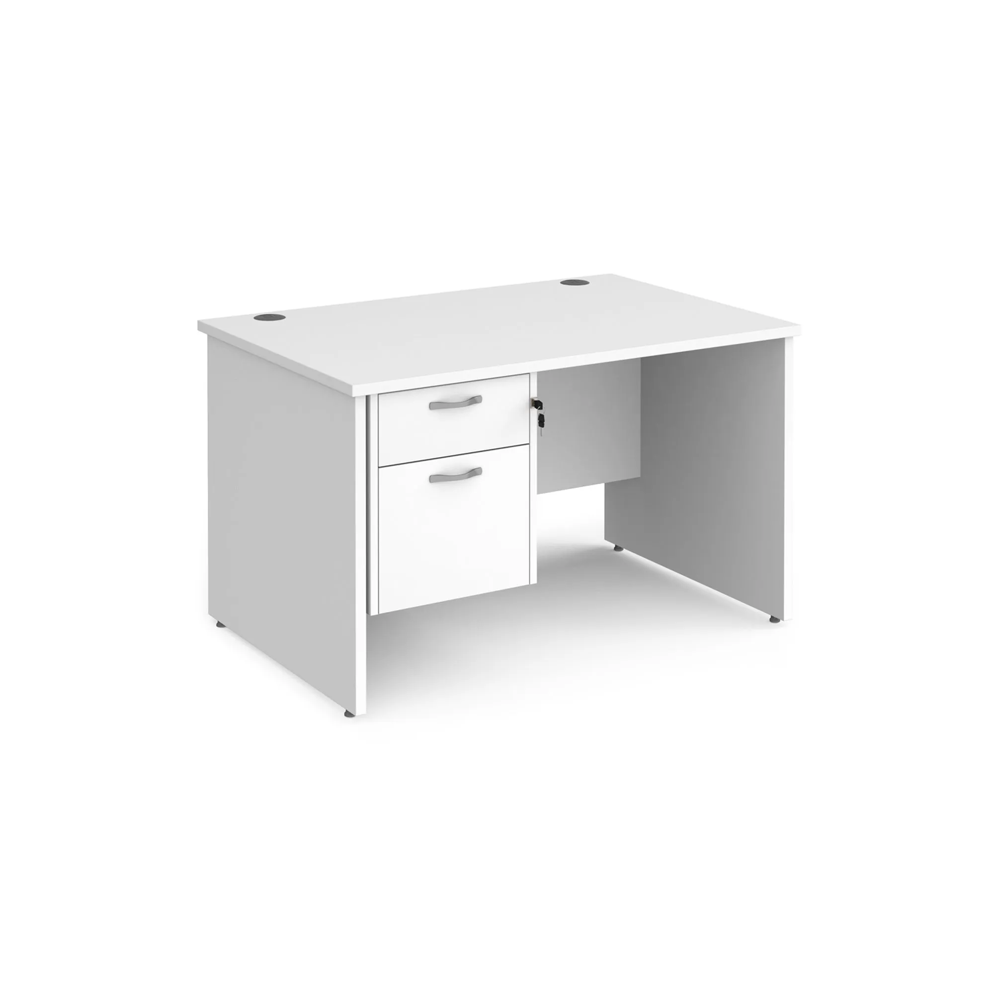 Maestro 25 panel leg straight desk 800 deep with 2 drawer pedestal