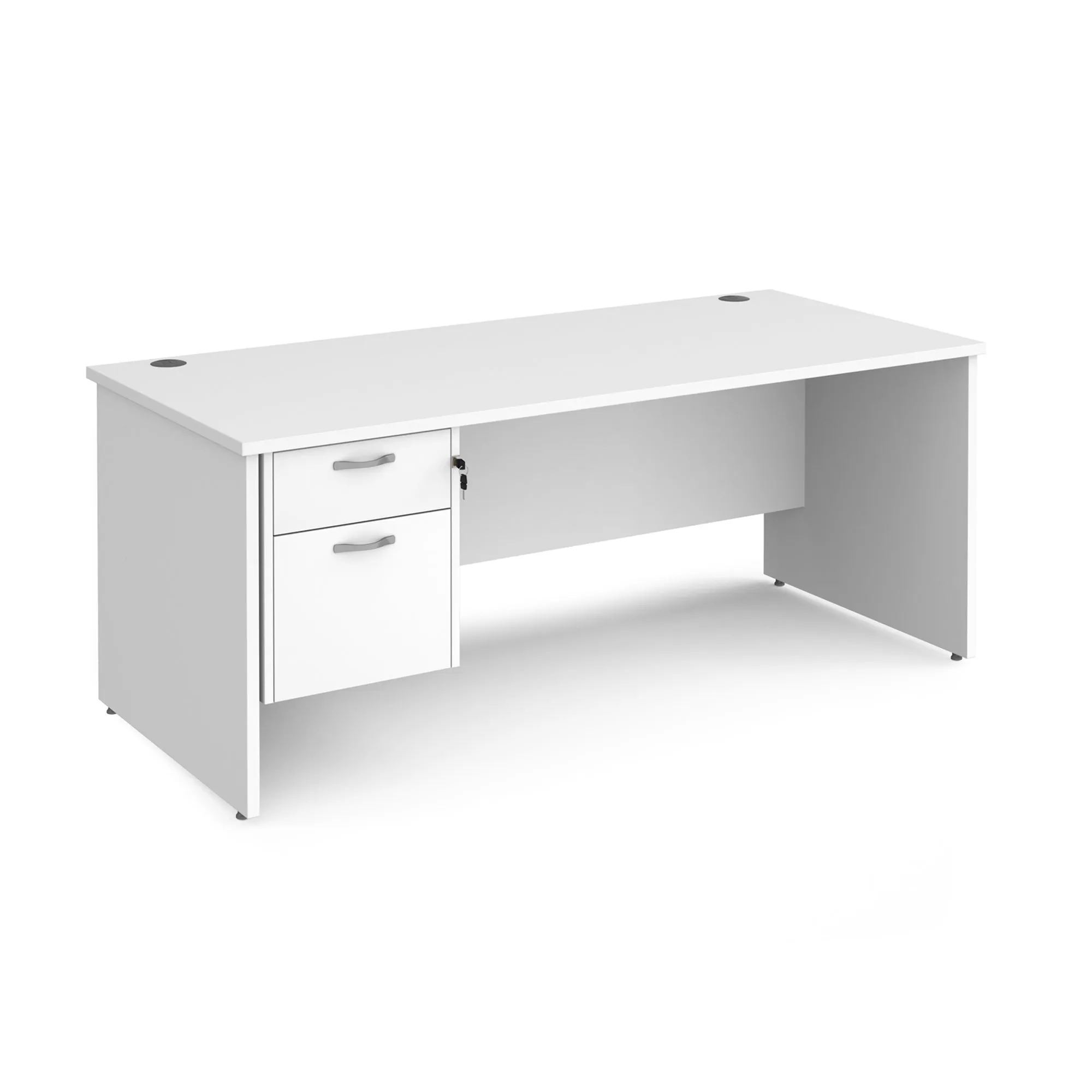 Maestro 25 panel leg straight desk 800 deep with 2 drawer pedestal