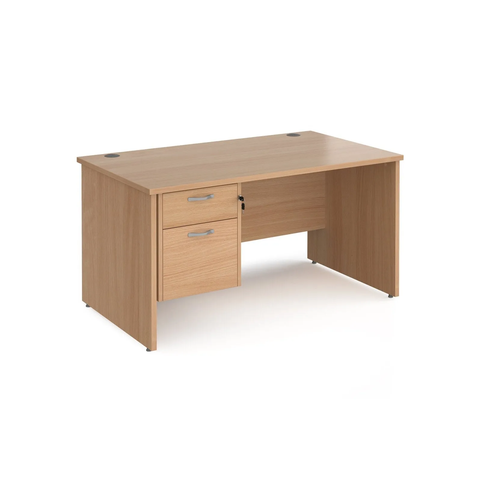 Maestro 25 panel leg straight desk 800 deep with 2 drawer pedestal