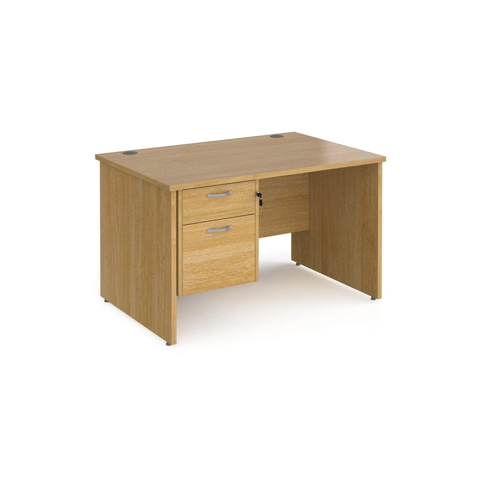 Maestro 25 panel leg straight desk 800 deep with 2 drawer pedestal