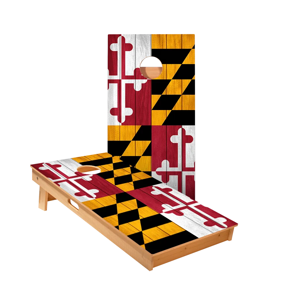 Maryland Flag Star Cornhole Boards