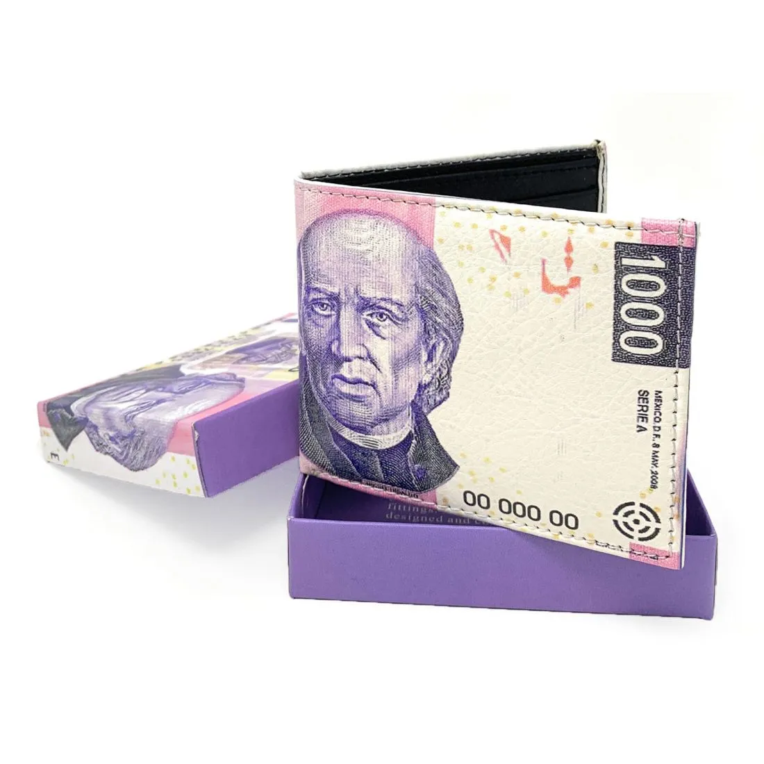 Mexico Mexican Flag Money Bifold Wallets In Gift Box Mens Womens Youth - Peso Ne