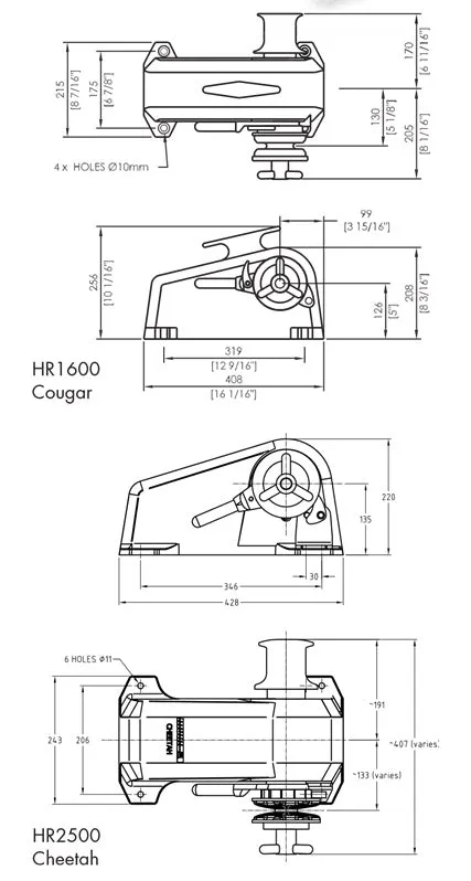 MUIR COMPACT HR 2500 (CHEETAH) WINCH 12 VOLTS 10mm CHAIN