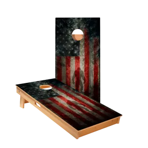 Patriotic USA Flag Sasquatch Star Cornhole Boards