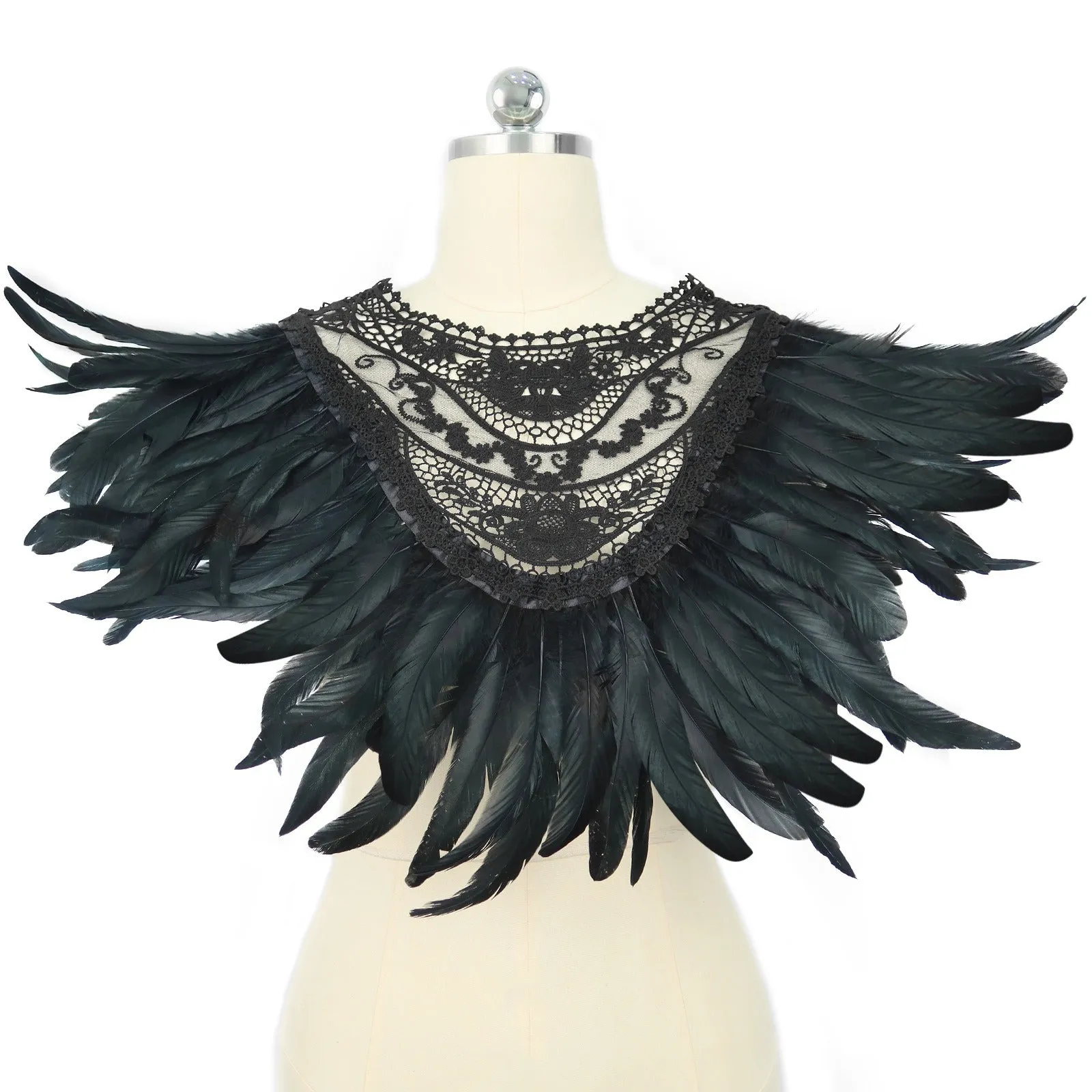 Pre Order:  Cosplay Gothic Feather Shawl