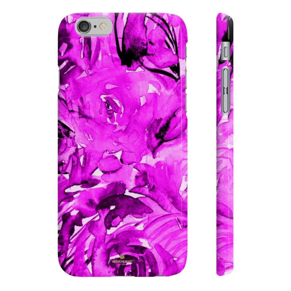 Purple Pink Slim iPhone/ Samsung Galaxy Floral Purple Rose Smart Phone Case, Made in UK