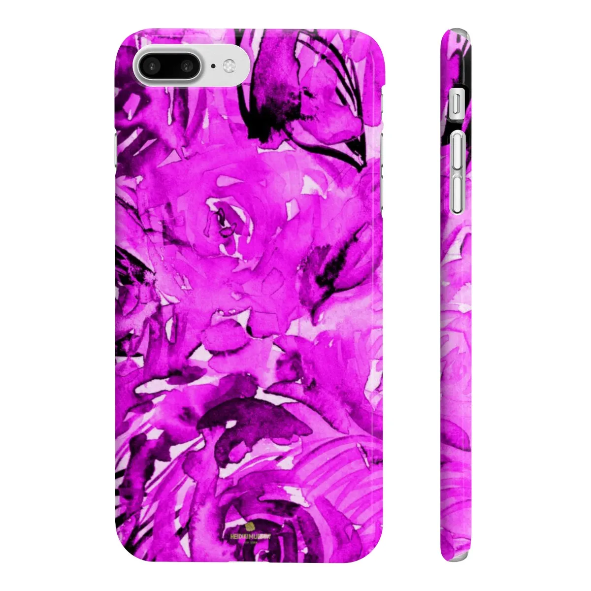 Purple Pink Slim iPhone/ Samsung Galaxy Floral Purple Rose Smart Phone Case, Made in UK