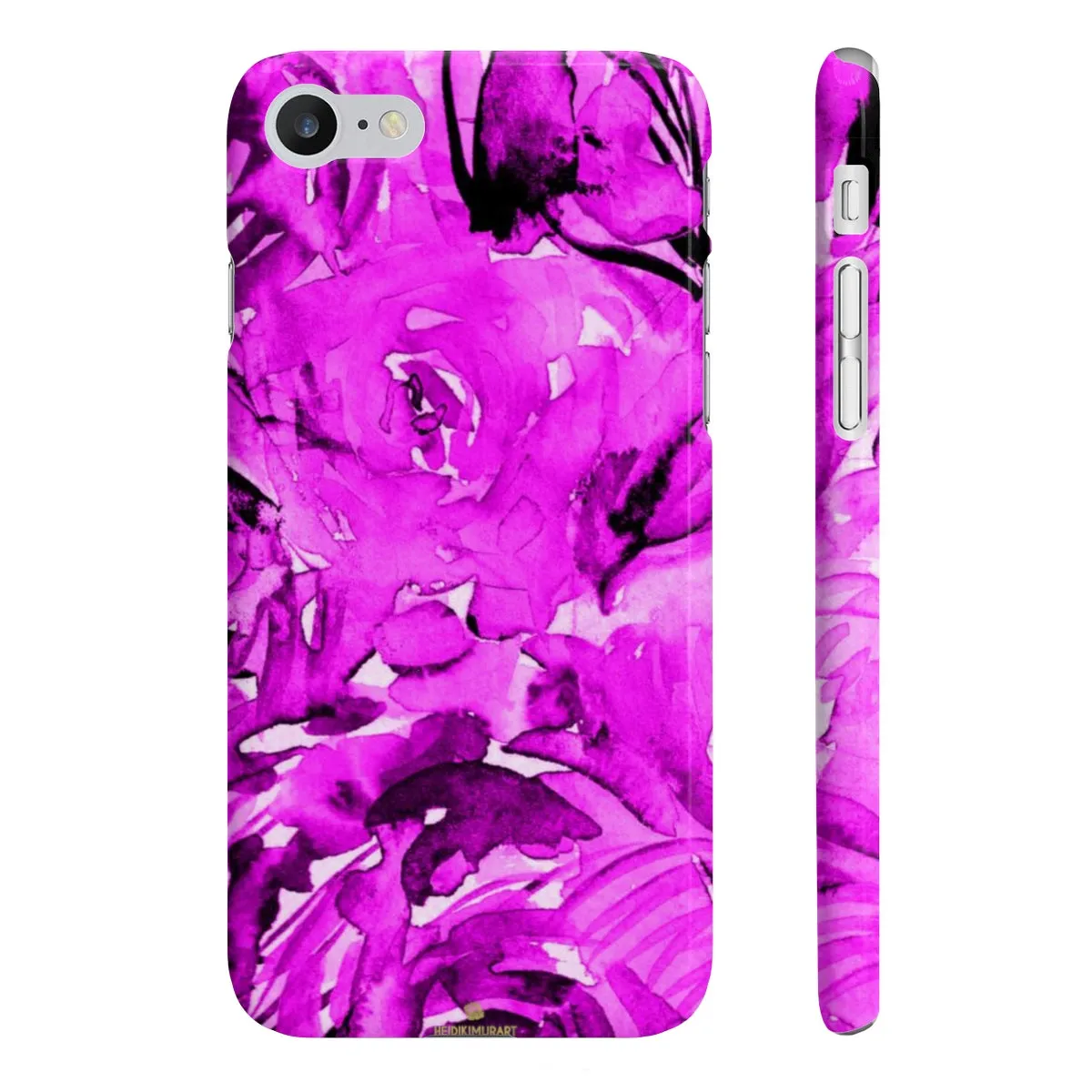 Purple Pink Slim iPhone/ Samsung Galaxy Floral Purple Rose Smart Phone Case, Made in UK