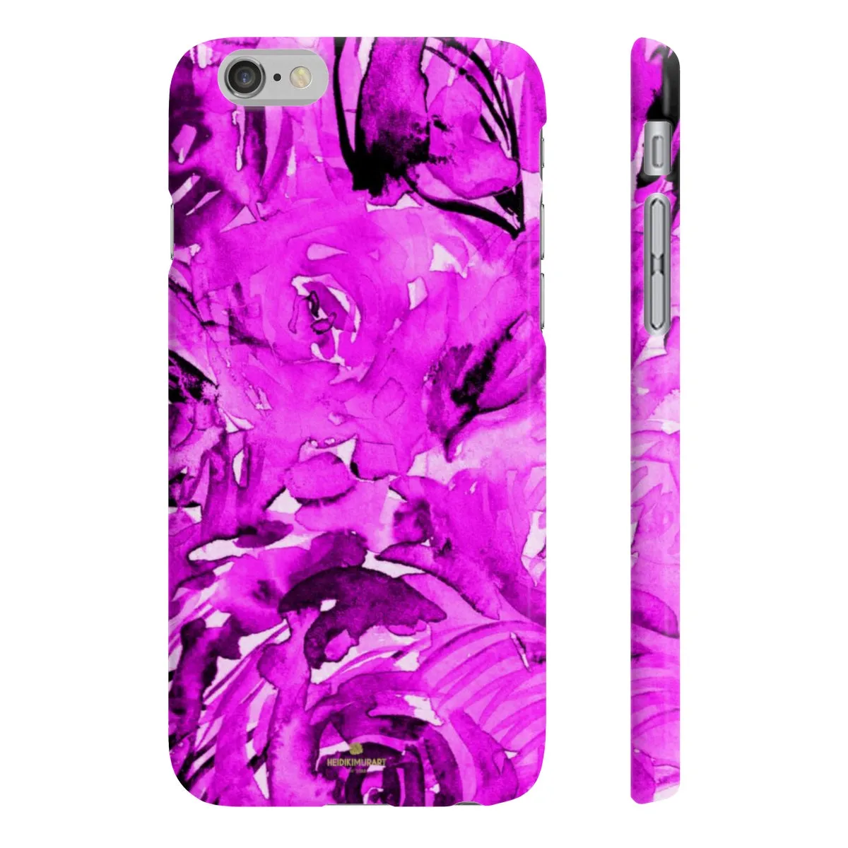 Purple Pink Slim iPhone/ Samsung Galaxy Floral Purple Rose Smart Phone Case, Made in UK