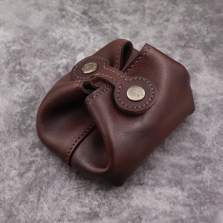 Retro Leather Mini Portable Coin Bag Storage Bag