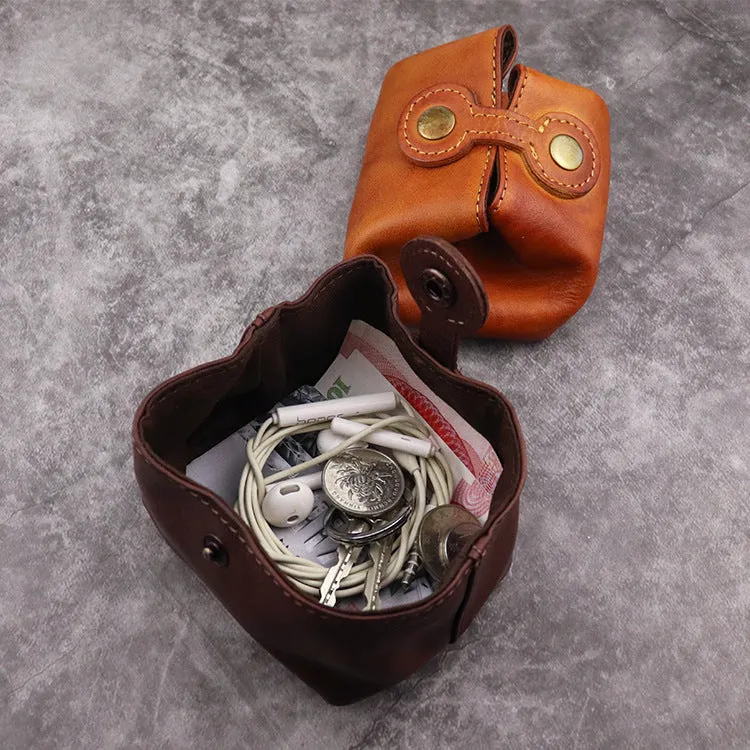 Retro Leather Mini Portable Coin Bag Storage Bag