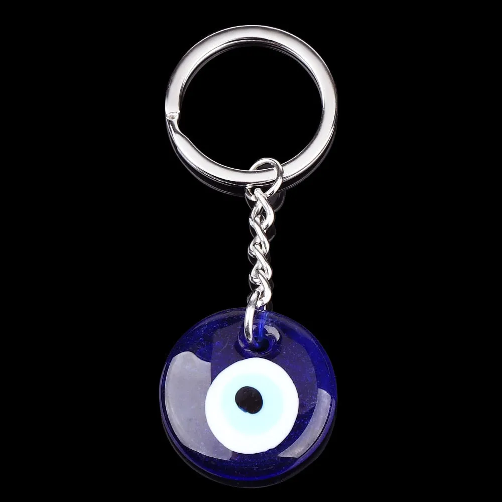 Turkish Greek Blue Eye Charm Pendant Keychain Car Key Chains Ring