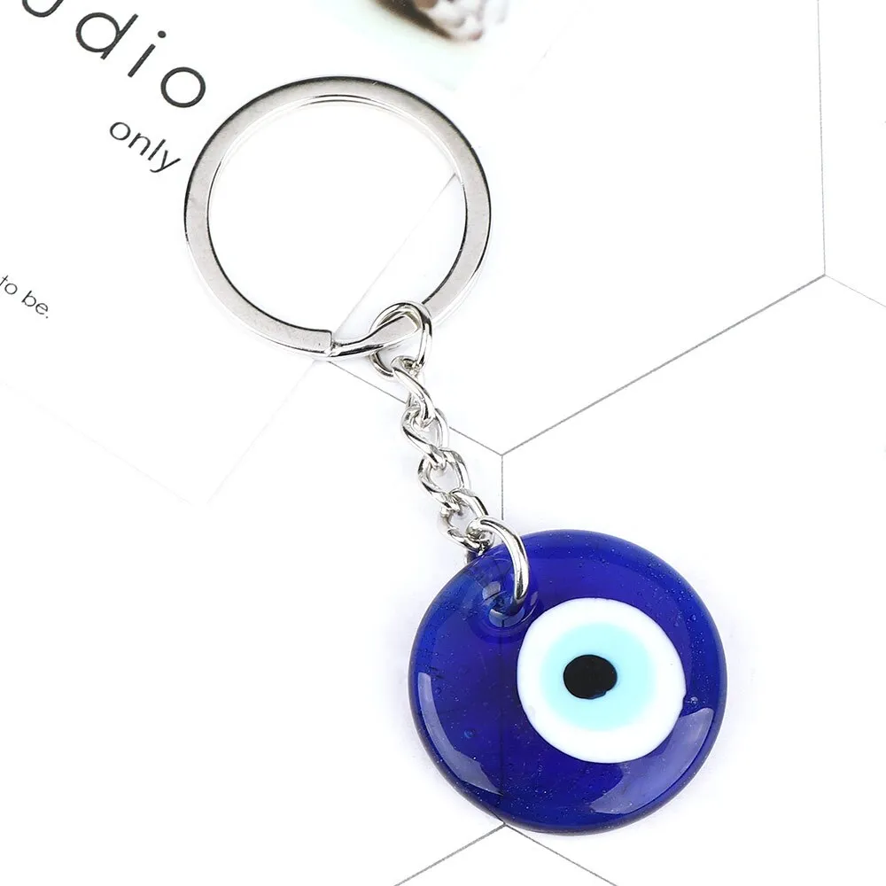 Turkish Greek Blue Eye Charm Pendant Keychain Car Key Chains Ring