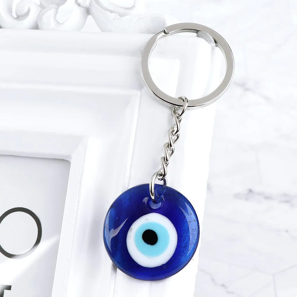 Turkish Greek Blue Eye Charm Pendant Keychain Car Key Chains Ring