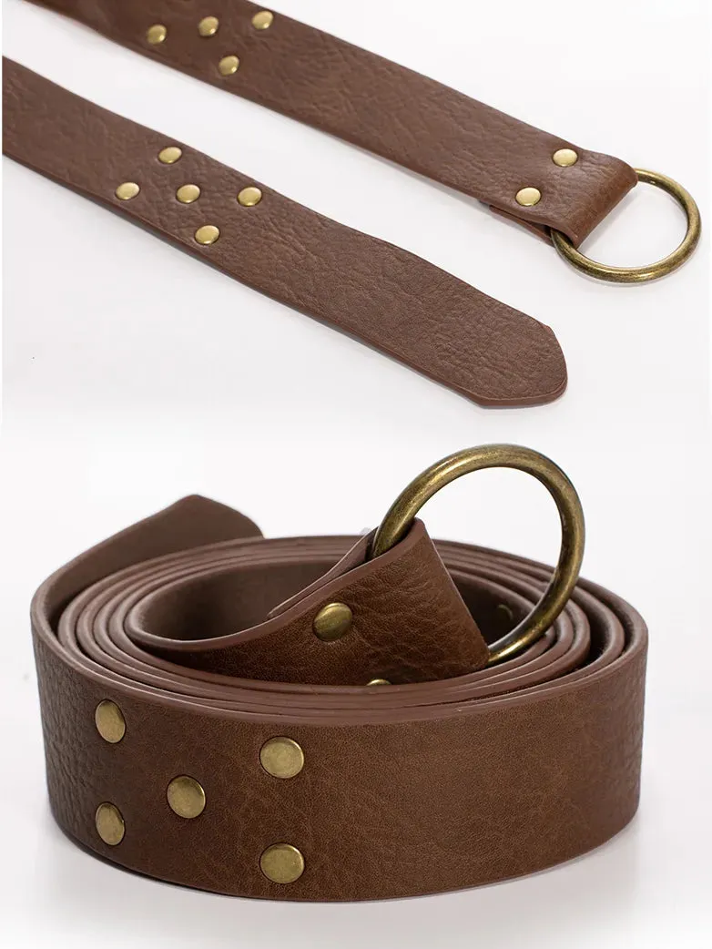 Unisex Renaissance Functional Leather Waist Belt with Bag