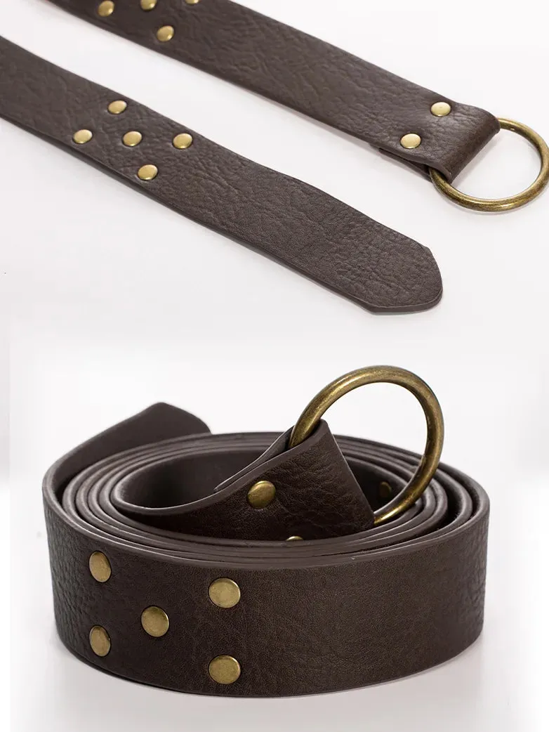 Unisex Renaissance Functional Leather Waist Belt with Bag