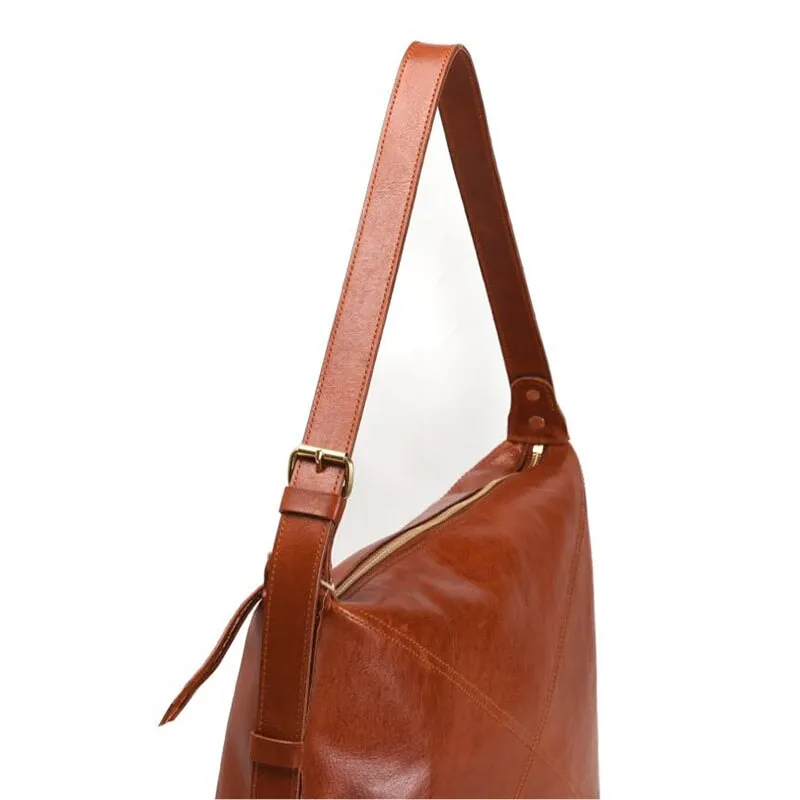 Vegetable Tanned Leather Vintage Underarm Bag Ladies Shoulder Bag